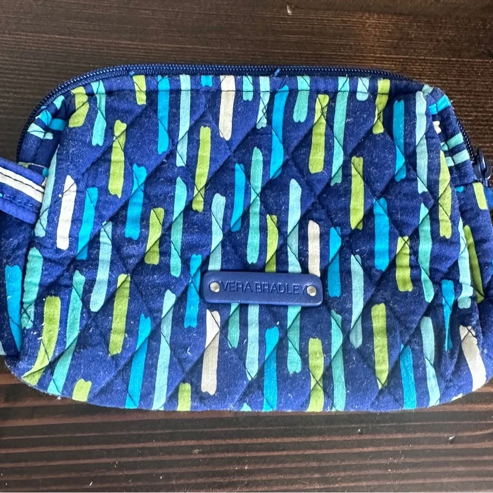 Vera Bradley Retired Katalina Blues Wallet & Cosmetic Bag Set